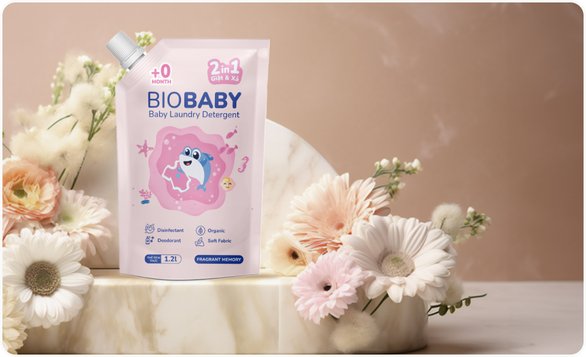 Mua 1 túi Giặt Xả BioBaby 1200ml TẶNG: - 1 túi Giặt Xả BioBaby 1200ml - 1 túi Giặt Xả BioClean TÍM 500ml
