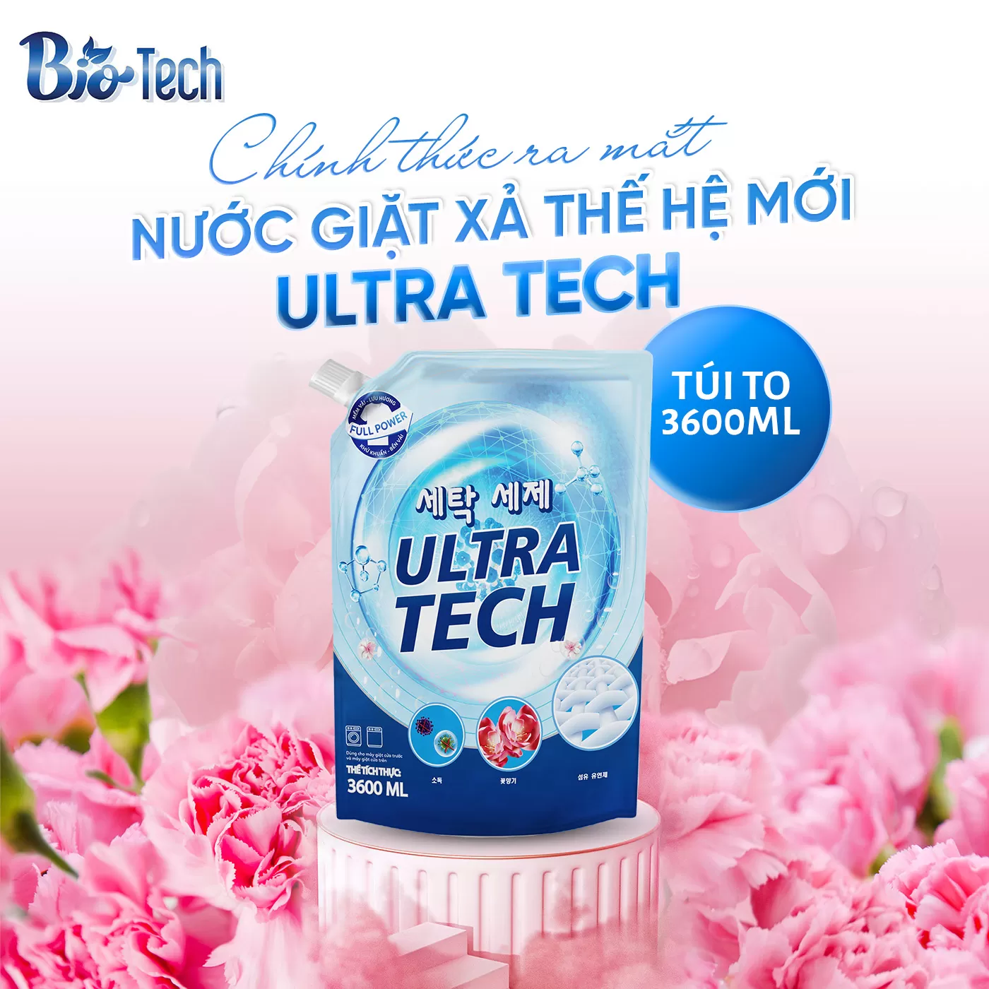 Nước giặt xả Ultra Tech 3,6 Lít