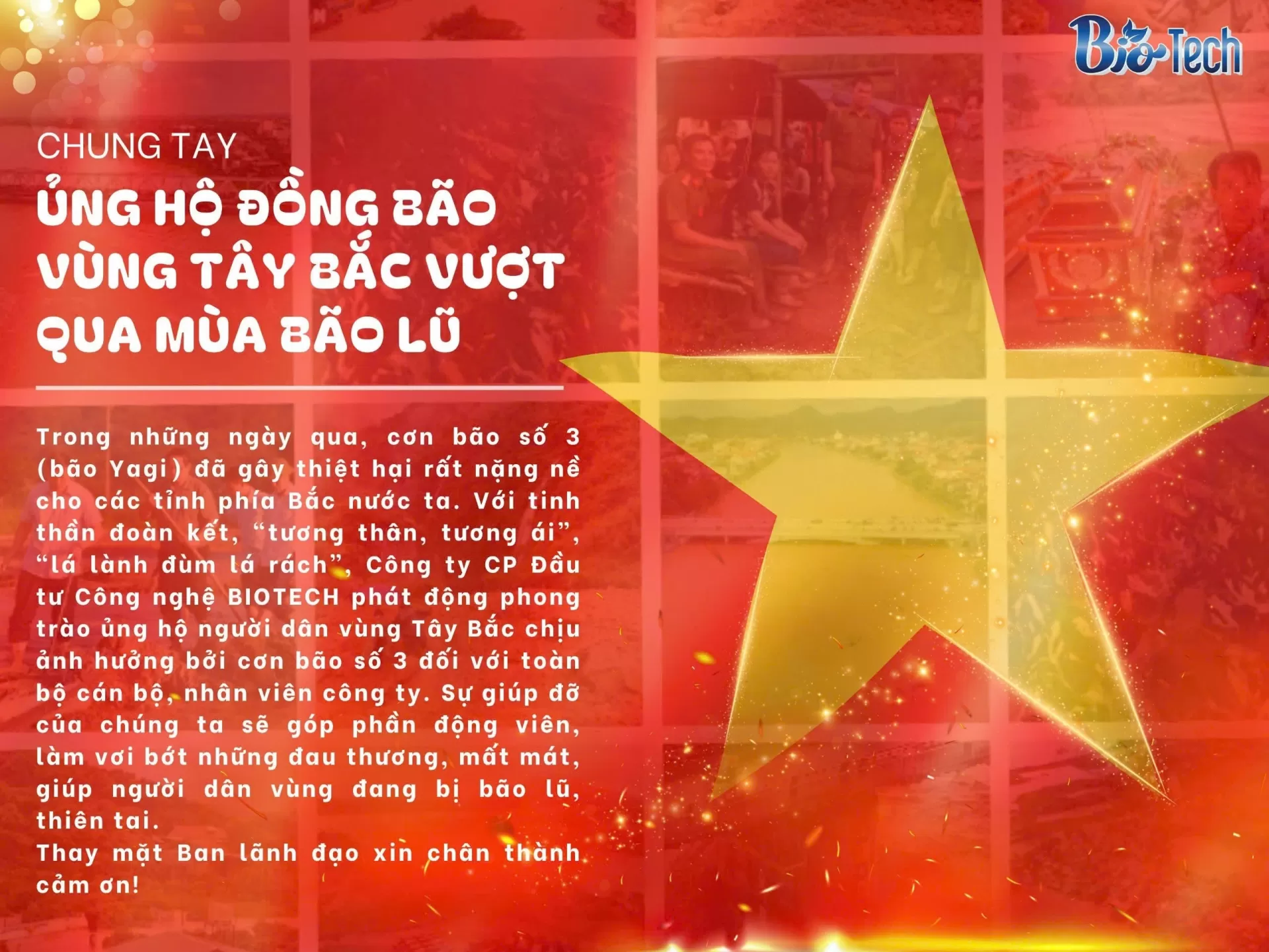 BIOTECH CHUNG TAY ỦNG HỘ ĐỒNG BÀO VÙNG TÂY BẮC VƯỢT QUA MÙA BÃO LŨ